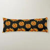 Red Orange Kiss Golden Flame Gazania Flowers Body Pillow