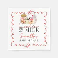 Bonjour Bébé Milk and Cookies Modern Baby Shower Napkins