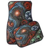 Cosmic Dance of Aliens and Galaxies Together Car Floor Mat