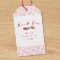 Cute Gingham Brunch Bridal Shower Pink Thank You Gift Tags