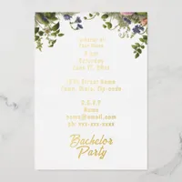 Enchanted Garden Wedding Bachelor Foil Invitation