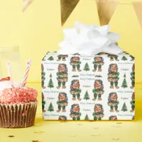 Cheeky Christmas Troll and Tree Delight  Wrapping Paper