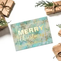 Abstract Artistic Modern Merry Christmas Foil Holiday Card