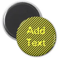 Thin Black and Yellow Diagonal Stripes Magnet