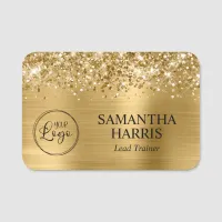 Glittery Gold Foil Logo Name Tag