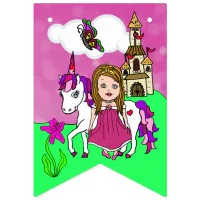 Pretty Magenta  Fairy Girls Birthday Party Banner