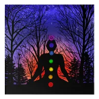 Chakras Meditation Yoga at Sunset   Acrylic Print