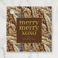 Earth Tones Christmas Merry Pattern#21 ID1009 Favor Tags