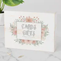 Watercolor Bouquet Cards & Gifts Blush ID654 Wooden Box Sign