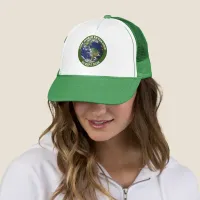 World Revolves Around Us Keep It Clean Awareness Trucker Hat