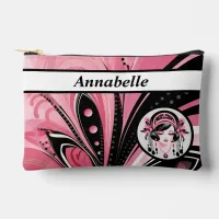 Art Deco Pink Beaded Girl Print Cut Sew Bag