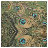 Stylized Peacock Feathers Fabric