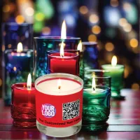 Business Logo Company Promotional QR Code Text Scented Candle