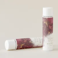 Marble Glitter Wedding Burgundy Gold ID644 Lip Balm