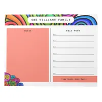 Rainbow Watercolor Doodle Calendar Notepad