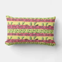 Cactus Stripe Yellow Lumbar Throw Pillow