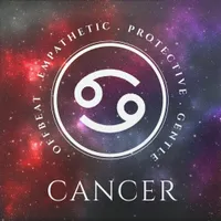 EO Elegant Cancer Western Zodiac Sign on a Cosmic Starfield