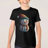  Cute Snowman Kids' T-Shirt – Fun Winter & Holiday Tri-Blend Shirt