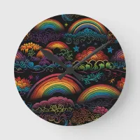 Rainbow LGBYQ Design Round Clock