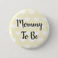 Mommy to be Yellow Hearts Baby Shower Button