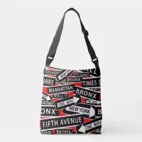 NYC Trendy Typographic Pattern Crossbody Bag