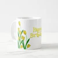 Colorful Wildflower Floral - Happy Birthday  Coffee Mug