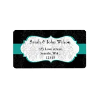 aqua black  ,return address label