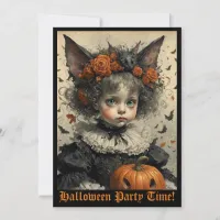 Creepy Victorian Girl Halloween Invitation