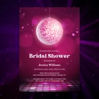 Modern Pink Disco Party Bridal Shower Invitation