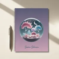 Personalized Fantasy Garden with Sparkling Trees Notebook