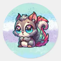 Adorable Cute Squirrel  Classic Round Sticker