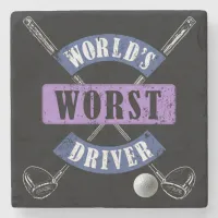 World's Worst Driver WWDc Stone Coaster