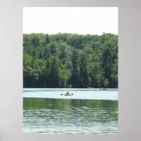 Kayaking on a Lake Relaxing Nature Photo Poster