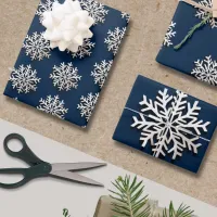 Elegant Metallic Snowflake Wrapping Paper