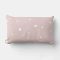 Soft Pink Polka Dots Lumbar Throw Pillow