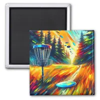 Abstract Disc Golf Art Magnet