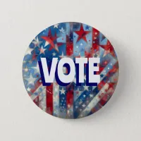 Red, White and Blue Patriotic US Flag Vote Button