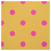 Bright Pink and Marigold Orange Polka Dot Fabric