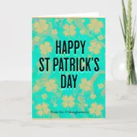 Green and Gold Shamrock St Patrick's Day  Holiday Card