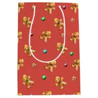 Cute Gingerbread Man Christmas Medium Gift Bag