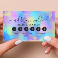 Holographic Sparkle Opal Iridescent Business Loyalty Card