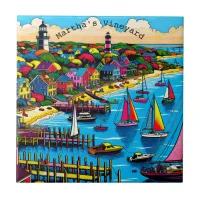 Martha's Vineyard | Colorful Abstract Art Ceramic Tile