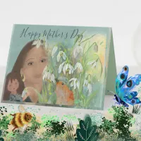 Happy Mother's Day woman,child and flowers Holiday Card