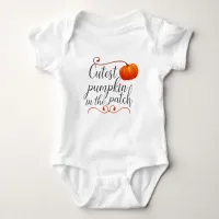 cutest pumpkin in the patch thanksgiving fall baby bodysuit