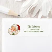 Modern Vintage Santa Cute Return Address  Label