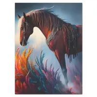 Elegant Prismatic Arabian Horse Digital Art Tissue Paper