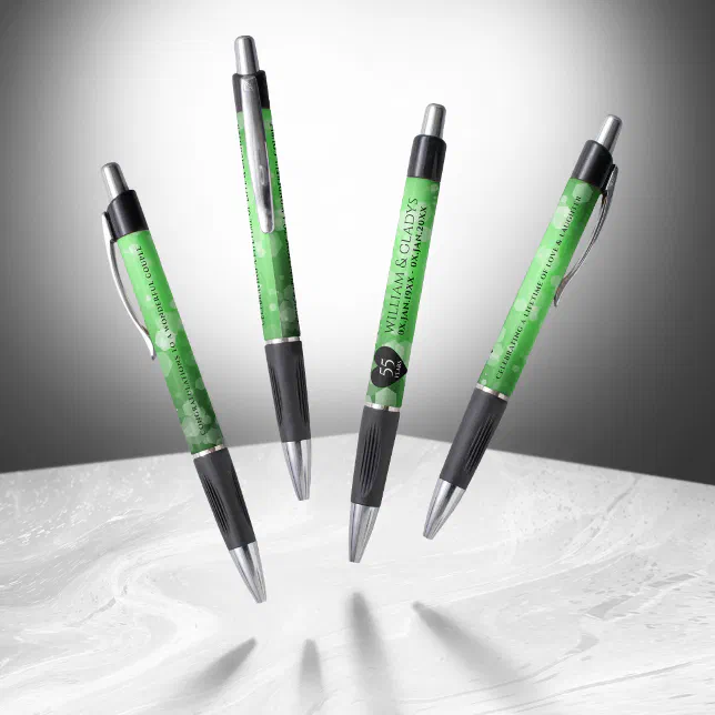 Elegant 55th Emerald Wedding Anniversary Pen