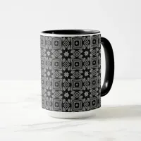 Greyscale Geometric pattern Mug