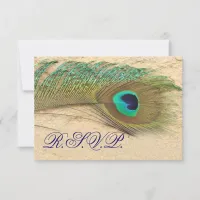 blue peacock  rsvp cards standard 3.5 x 5