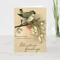 Vintage Bird Christmas Holiday Card